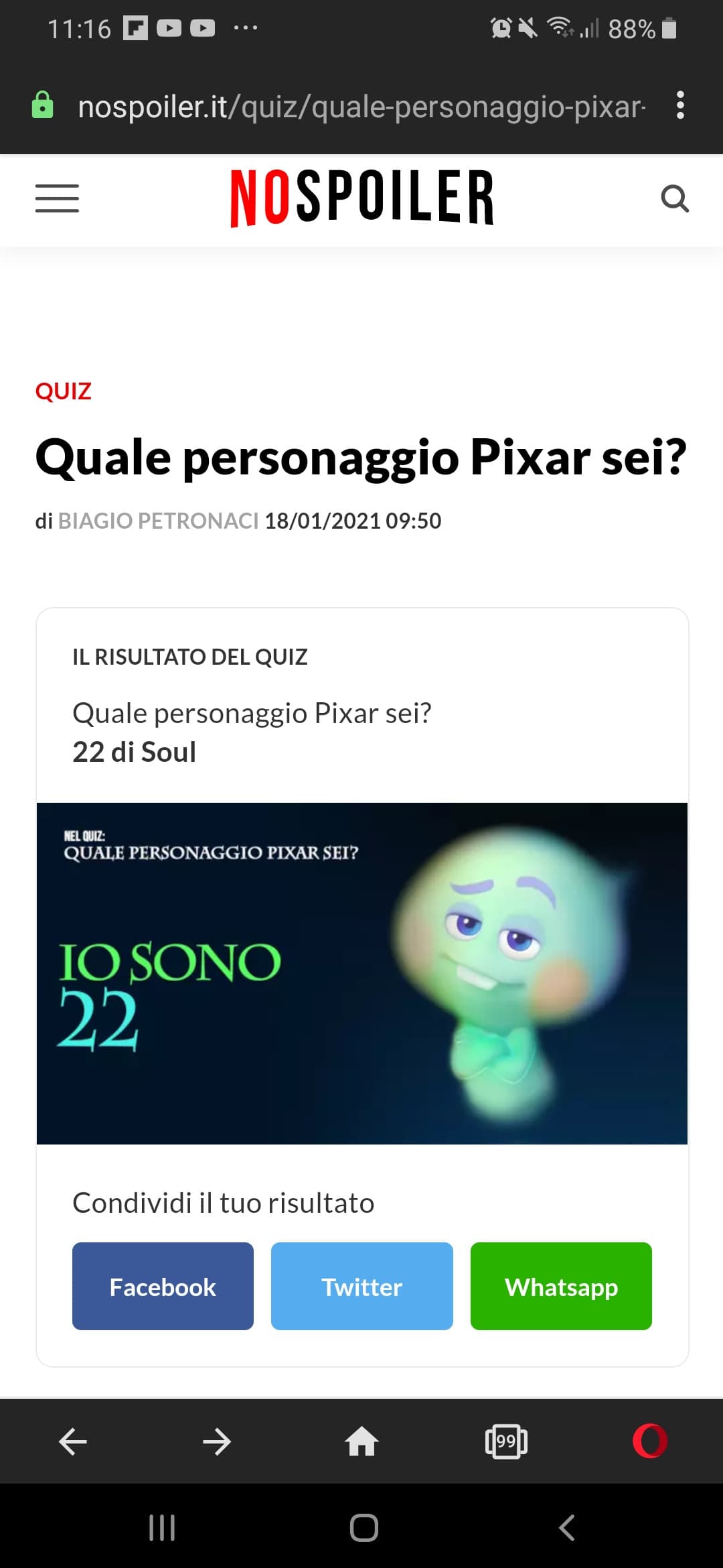 Mi è uscito lui, però non ho visto il film 