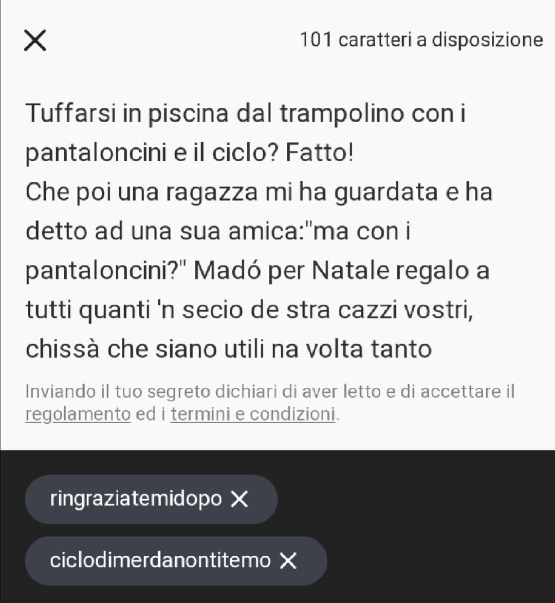 Non me lo faceva postare (sto odiando sto sistema di merd@ fanculo)