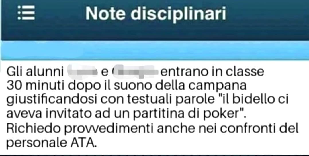 #poker #notedisciplinari #bidelli