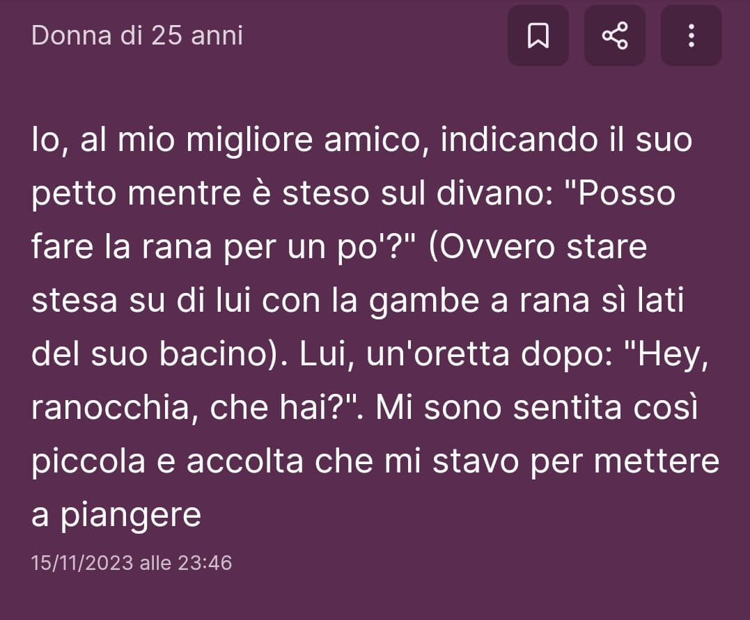 Vorrei questo tipo di amicizia,farci sempre le coccoline e dormire abbracciati e darci i bacini sulla fronte🥺