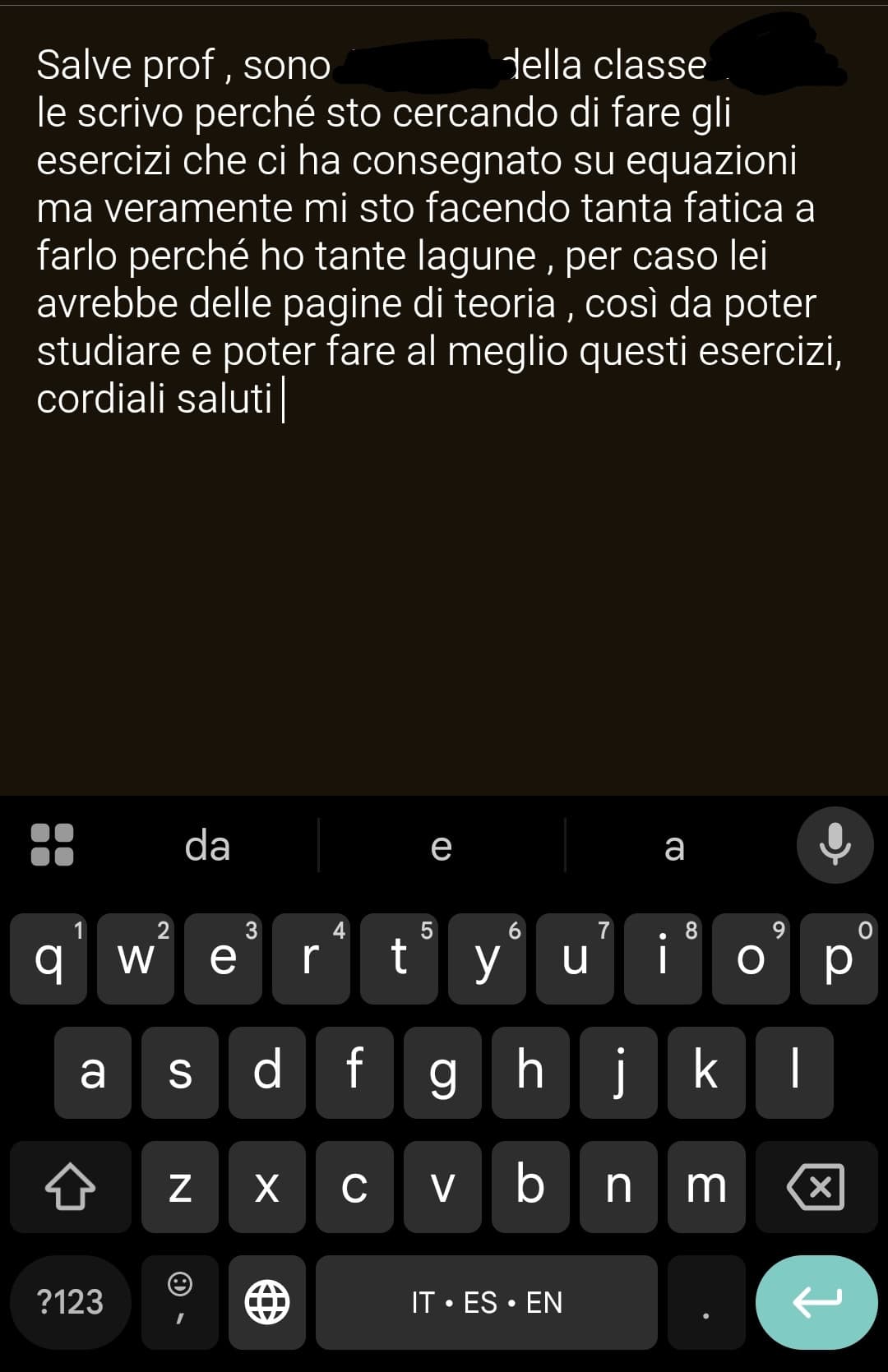 dopo correggo la grammatica, ma comunque ci sta se chiedo aiuto ?
