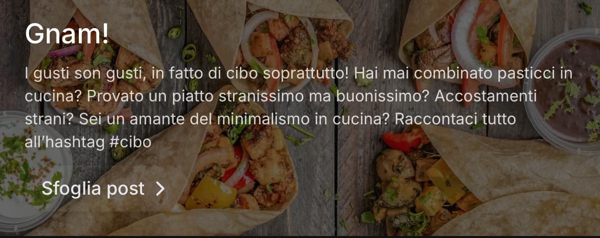 Sì sono una fan del cibo m, amo il cibo e mi viene fame solo a vedere questa foto 