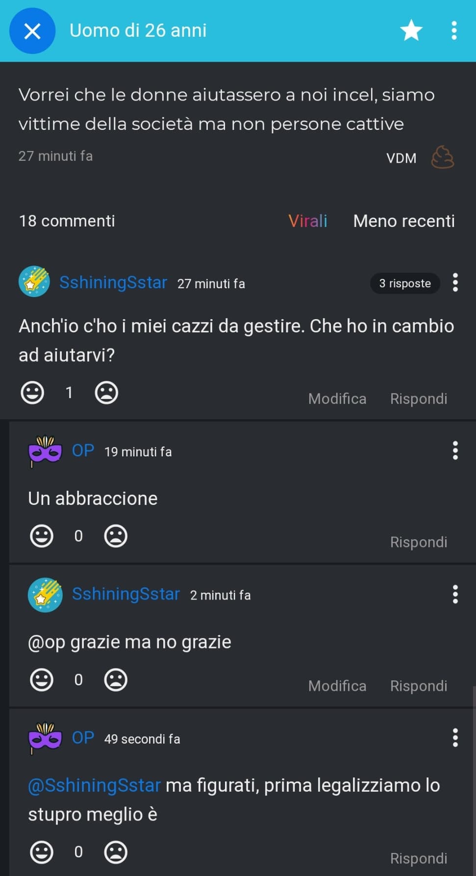 Che sia un troll o no, sta gente deve farsi curare