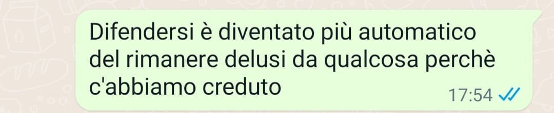 Lo penso da un po'. Ma quando arrivi a scriverlo a qualcuno può diventare anche un'opinione condivisa 