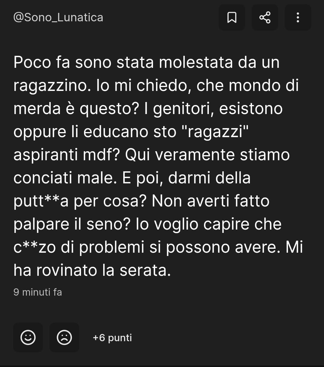 Non ho ancora realizzato da ieri, non ho potuto sfogarmi per bene. SE LEGGESTE SAREI MOLTO GRATA.