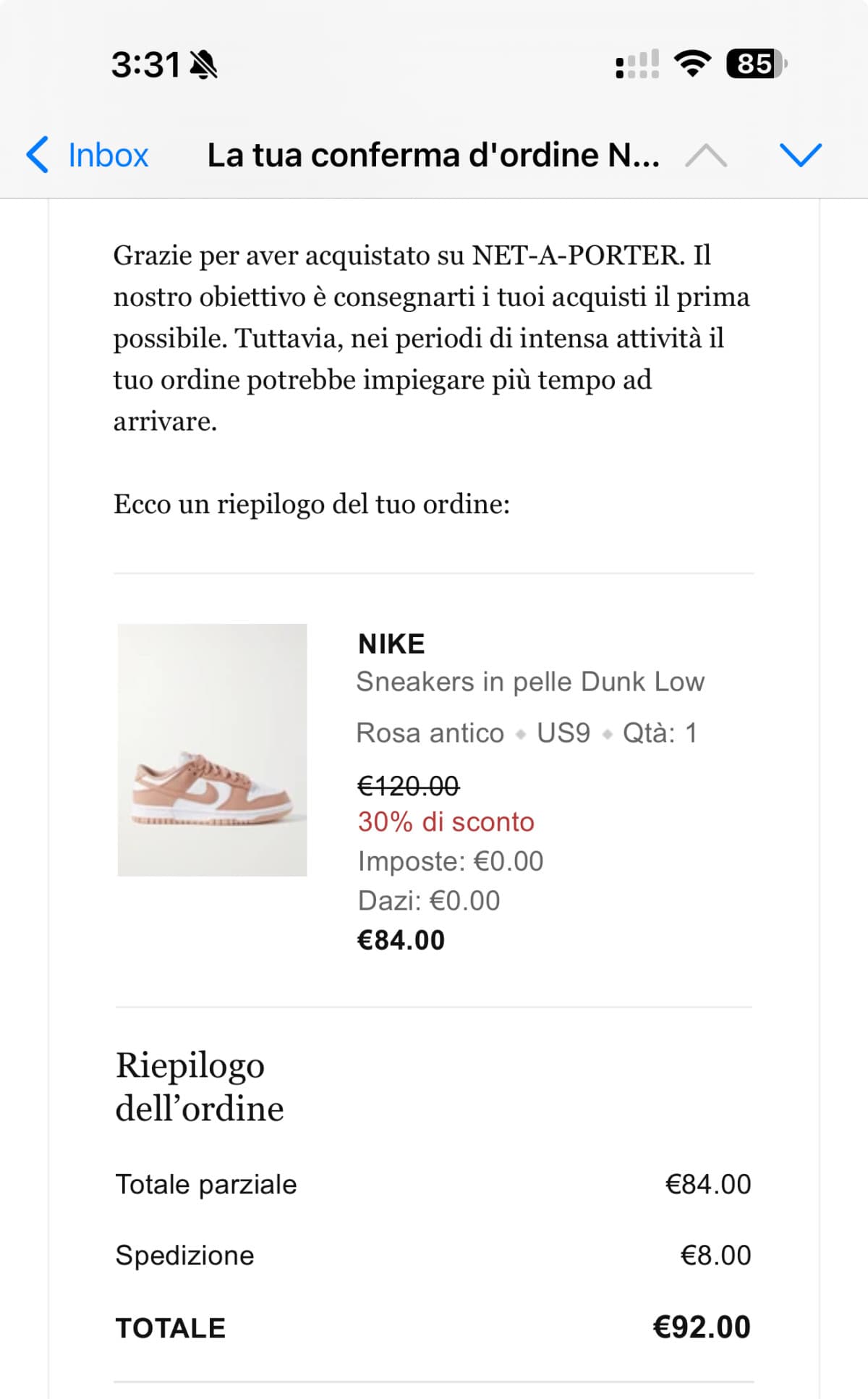 Ho preso le Dunk a 39 euro (ho un ulteriore sconto di 45 euro in EC) + 8 di spedizione lol