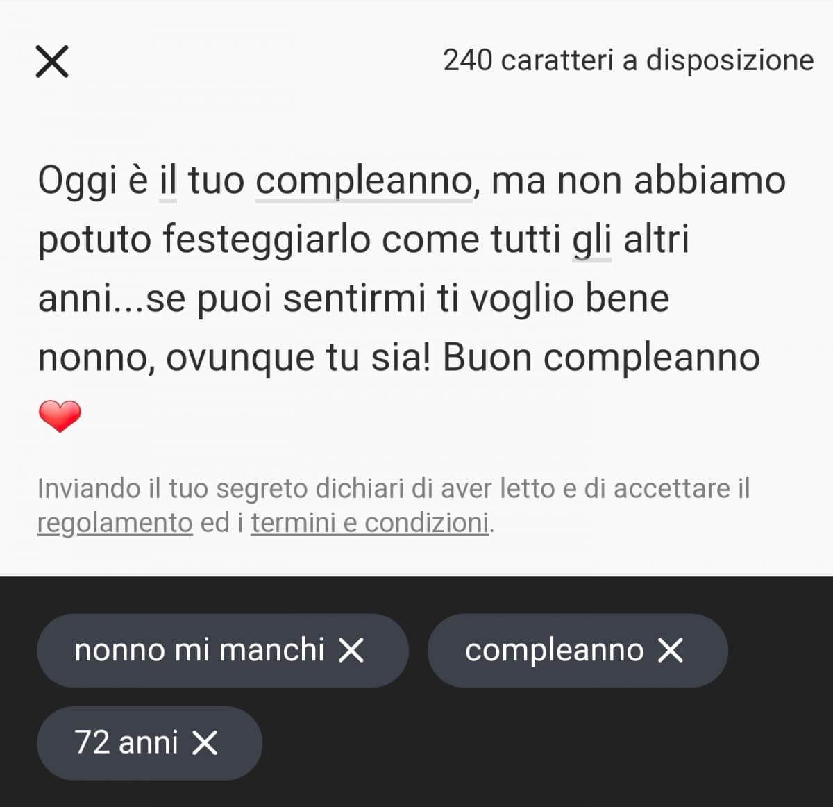 Visto che non me lo faceva pubblicare lo metto qui...