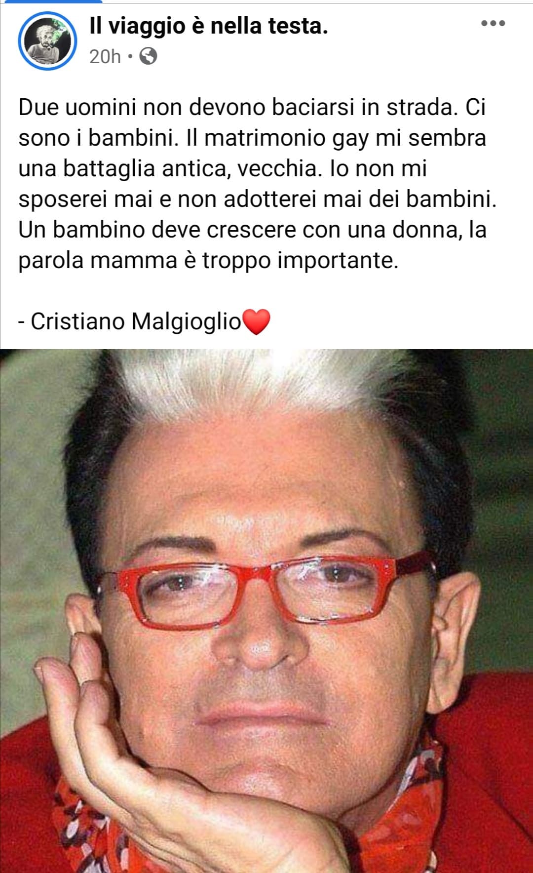 Vabbè che Malgioglio è un idiota, però è allucinante che pur essendo gay sia così ignorante