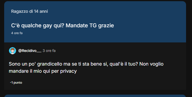 A dimostrazione del fatto che sia reale, poi @Annoiato fallito di merda inutile che cambi versione per difenderlo, prima giustificavi le sue azioni...