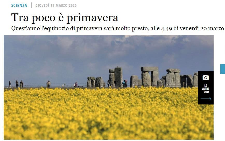 Stanotte inizia la primavera, non il 21 marzo… 