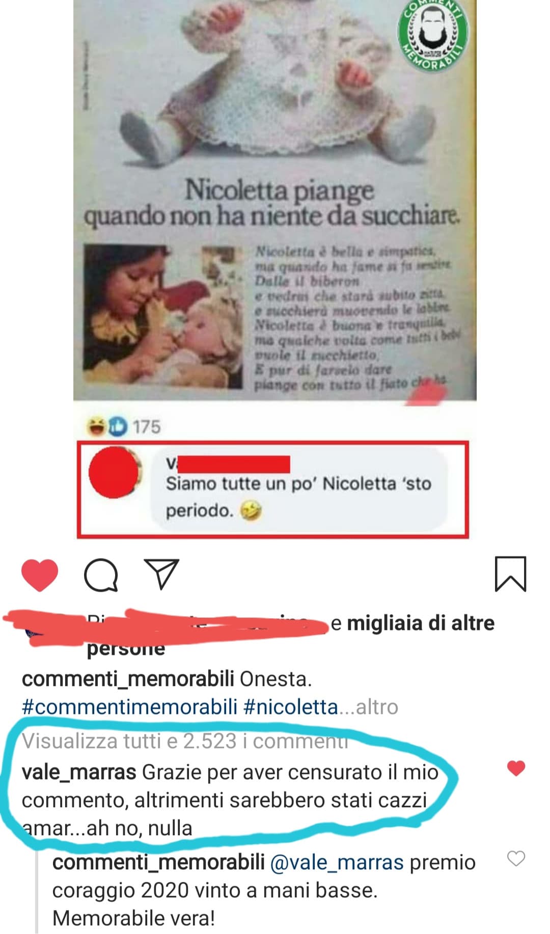 Non so se è più bello il commento sotto o il meme in sé haah