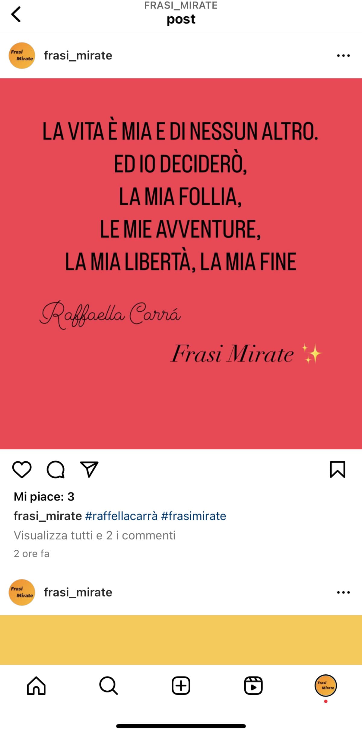 Questa è la mia pagina di Frasi 