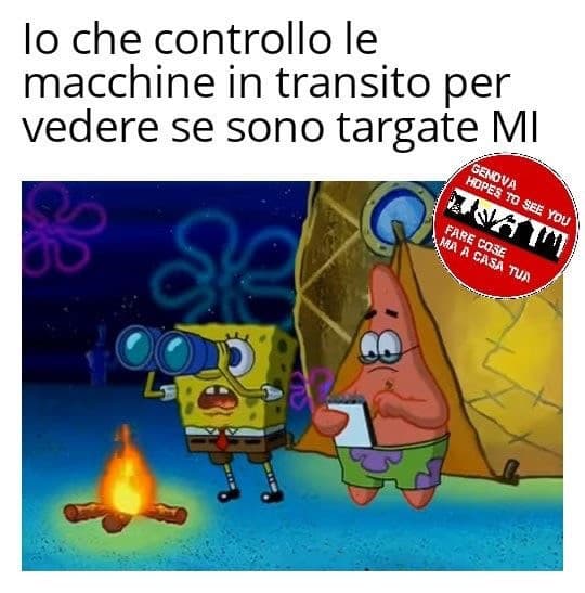 Siamo così noi genovesi ??anch’io lo faccio ahaha guardo sempre le targhe 