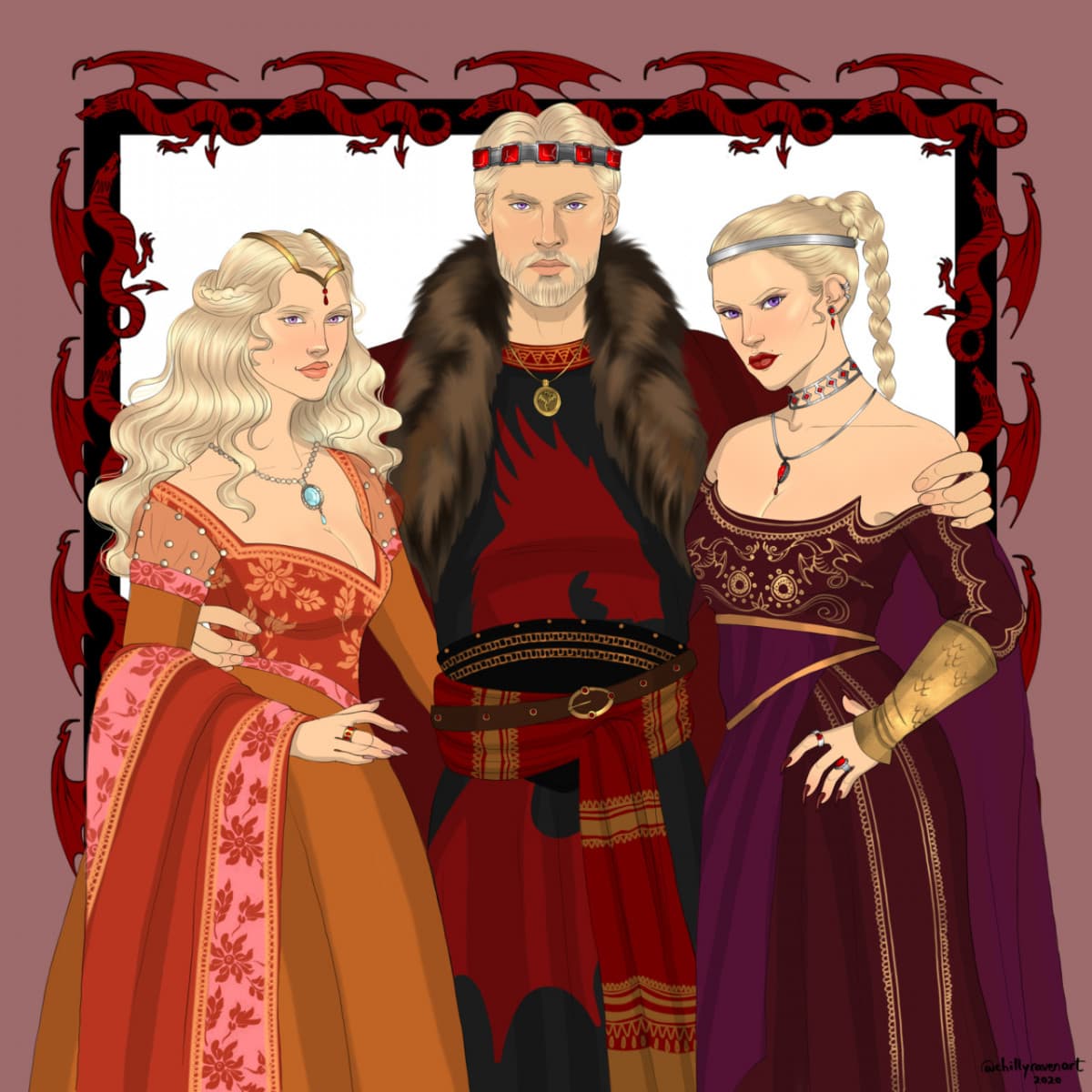 Aegon, Aenys, Maegor e le loro regine 