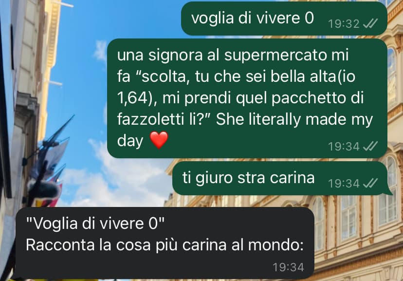 ovviamente dopo glieli ho presi i fazzoletti