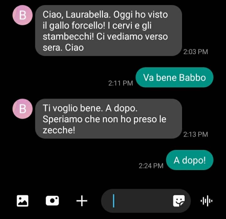 Le conversazioni con mio padre, quelle dove ci scriviamo di più lol ಠᴥಠ