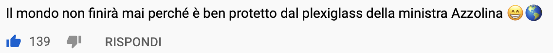 Nel frattempo, sotto un video che parla della fine del mondo predetta per il 21 giugno 2020...