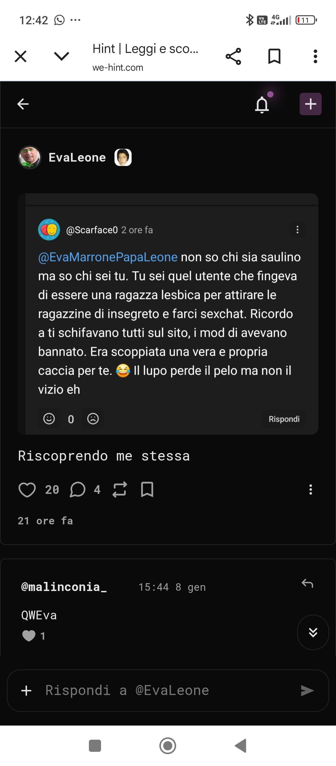 prima faceva tutta l'indignata accusava tutti quelli che non gli piacevano di pedo adess
