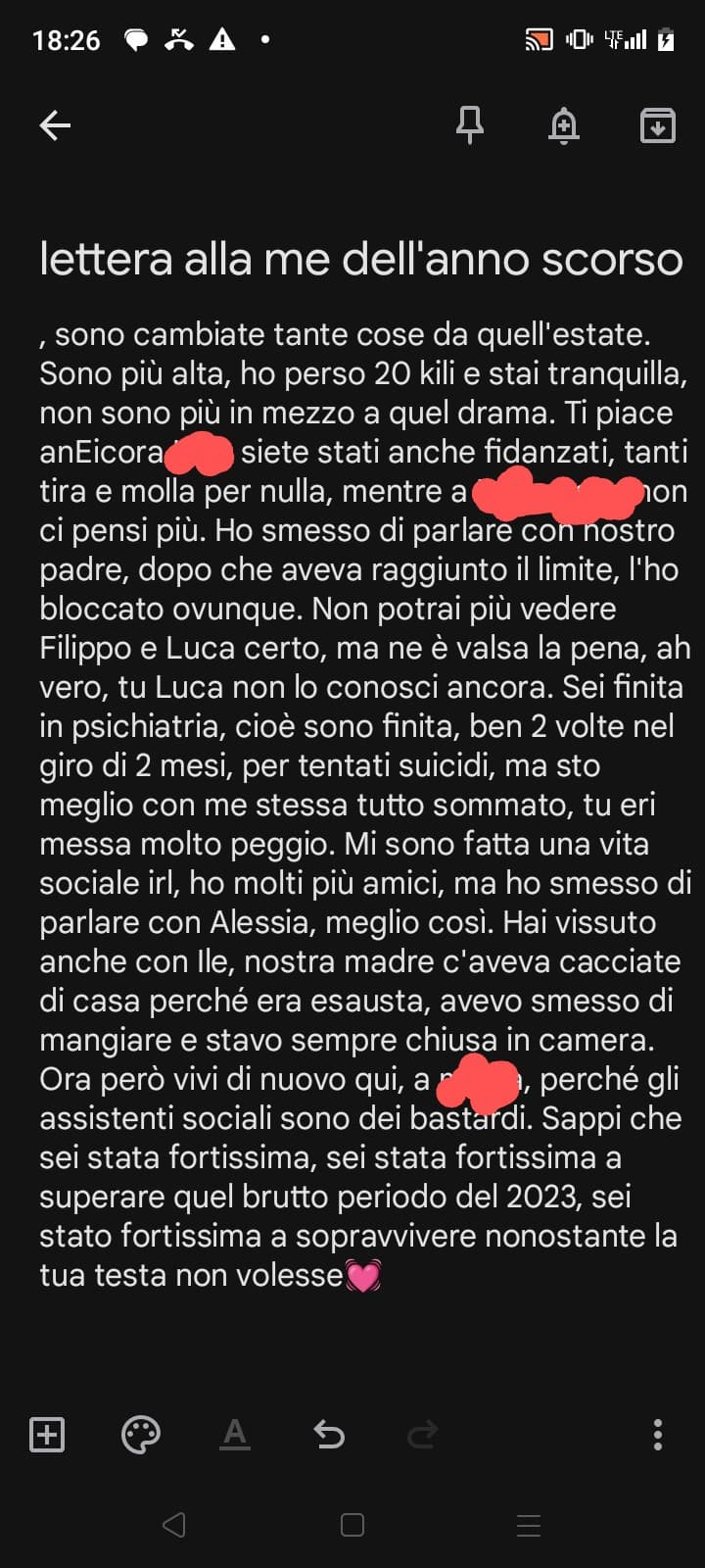 lettera che ho scritto un po' di giorni fa, idk