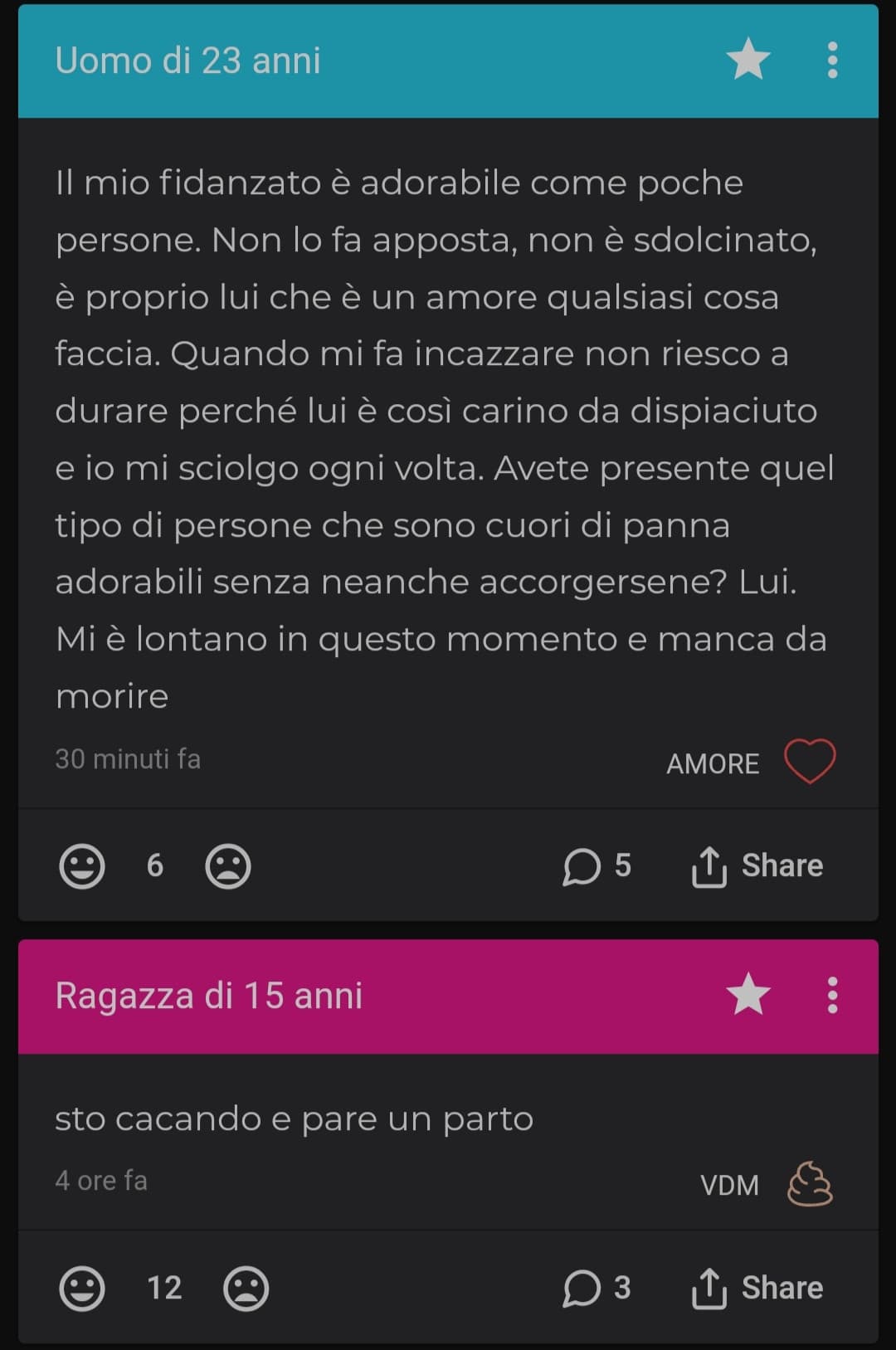 Mi ha fatto ridere il cambio improvviso della scena nella mia testa