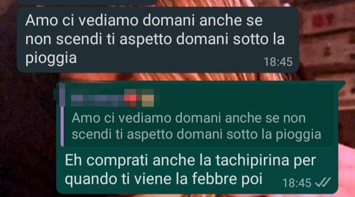 Dai almeno mi sono preoccupata di ricordargli di comprare la medicina