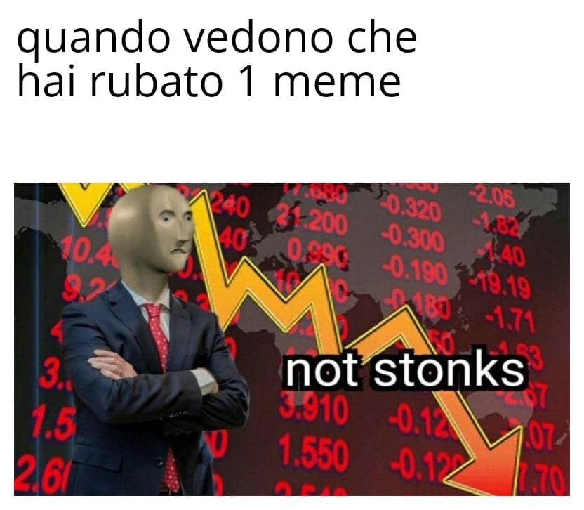 Ho rubato un meme e mi vergogno. 