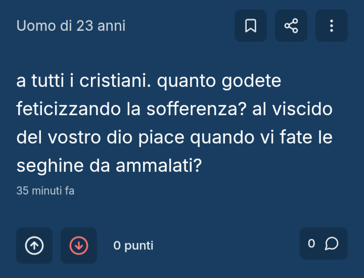 Ma il Bro è stato stuprato da un crocifisso o cosa?