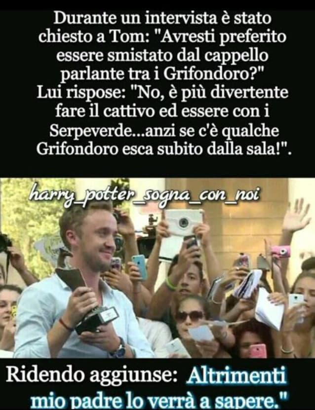 Tom Felton passione Draco Malfoy