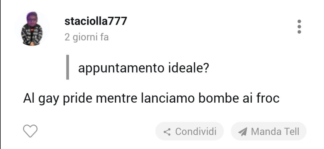 La gente su tellonym è strana. 