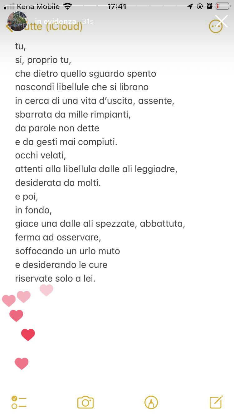 ripropongo, secondo me, la poesia più bella che ho scritto