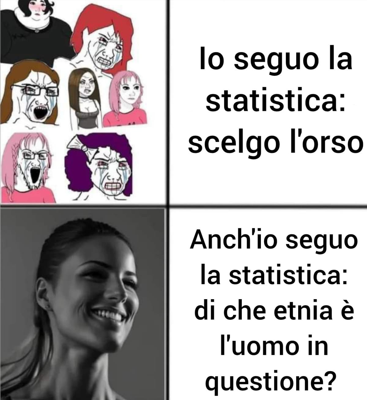 "Donne, preferireste ritrovarvi da sole con un uomo o da sole con un orso?"