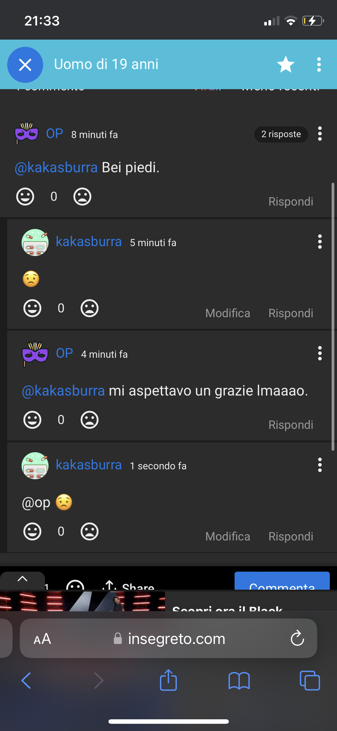 kaka a quel punto non sapeva più che fare, dopo ogni messaggio che riceveva da quello strano individuo acccumolò ben 7 jumpscare