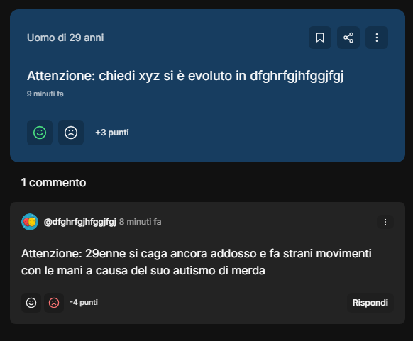 Ho fatto triggerare il FINTO bot che appena lo critichi insulta. Che ne dite di segnalarlo in massa?