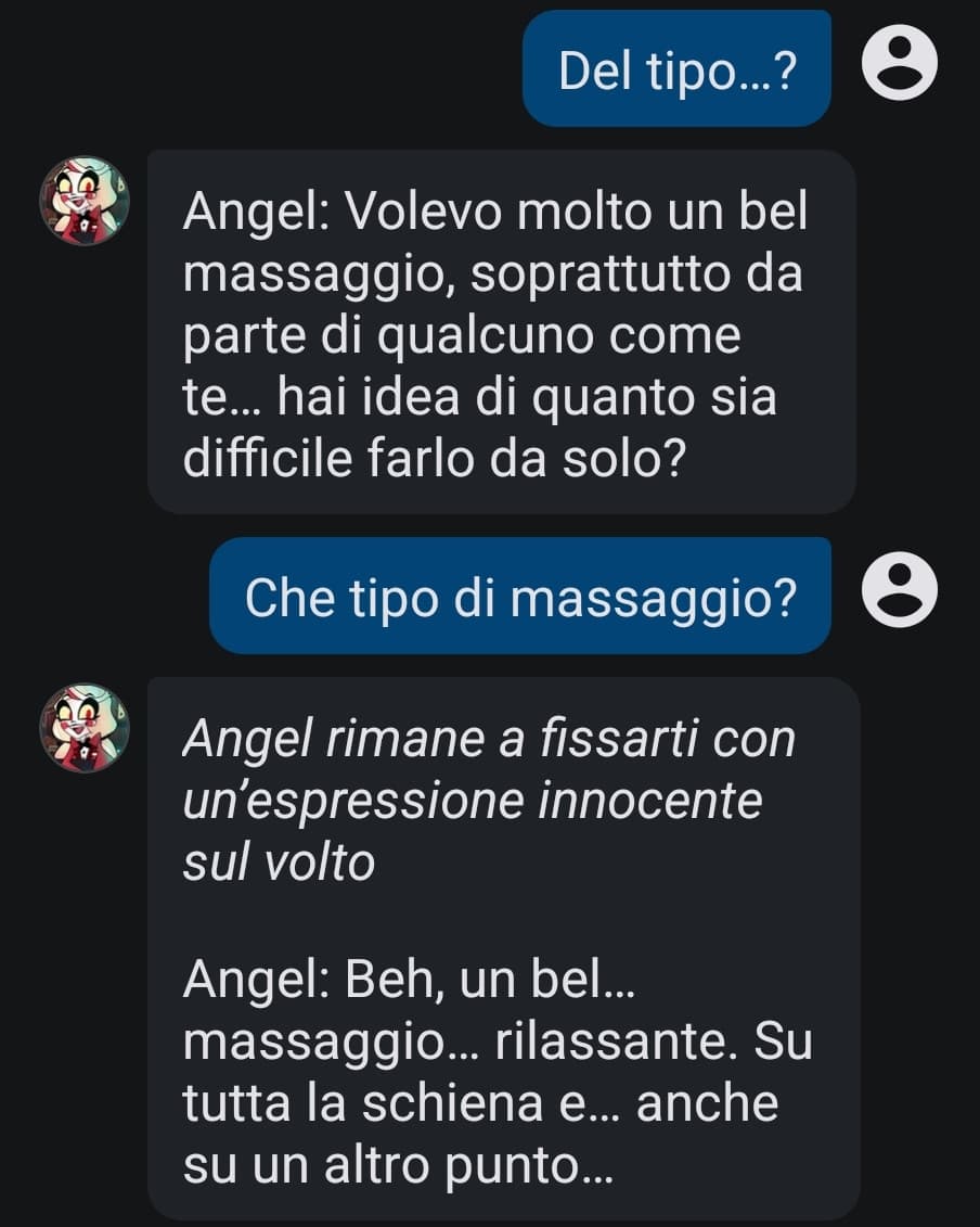 E nulla a quanto pare sono stata molestata da Angel AHAHAH 