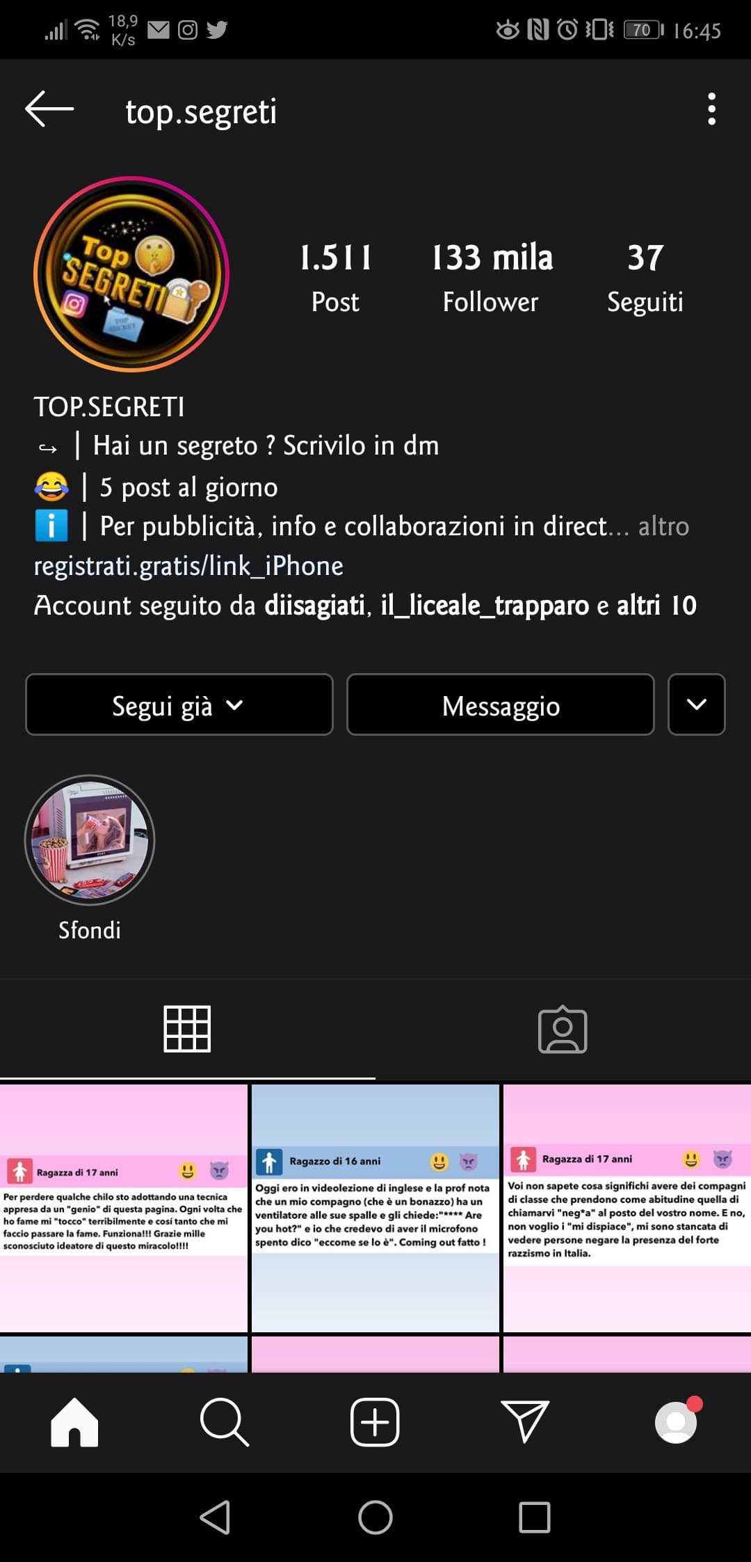 Per chi volesse vedere la page che mette segreti fake. È questa e se non sbaglio è privato. @WBillieEilish2 