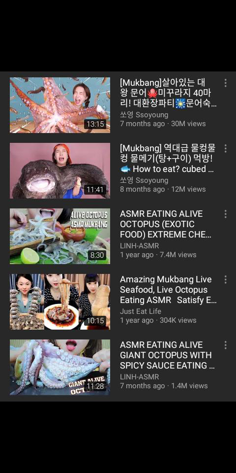 volevo parlare di alcuni mukbang coreani