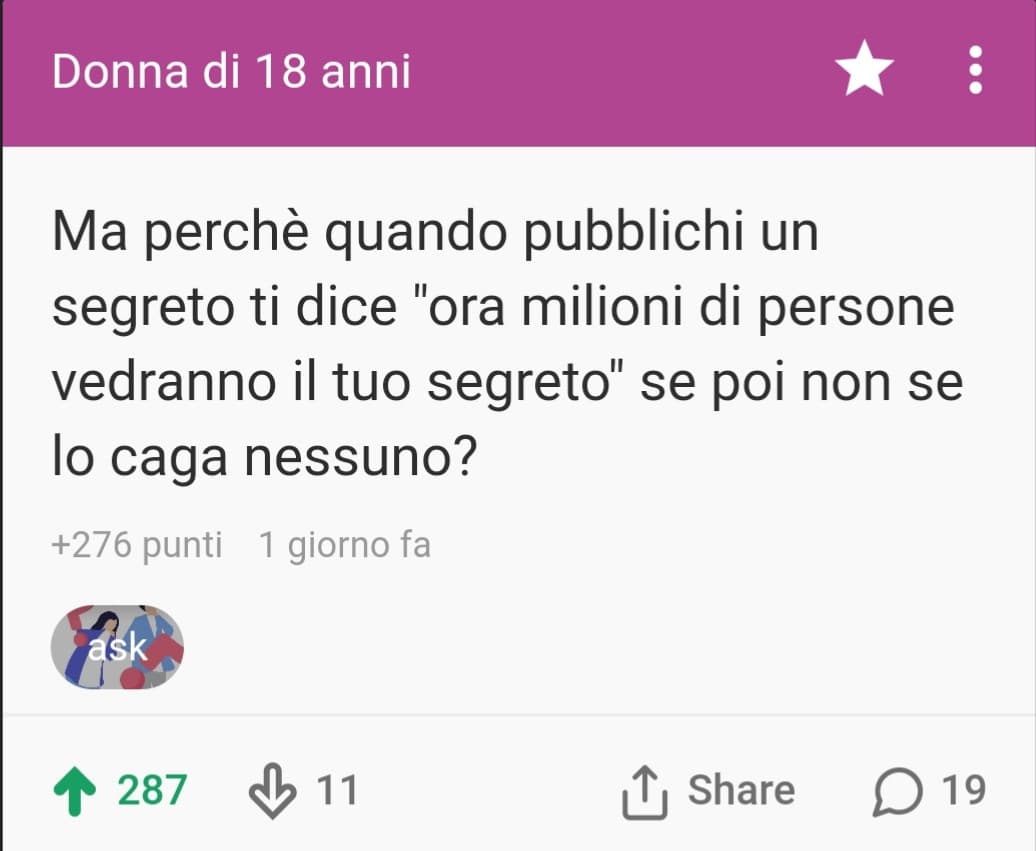 No, zia, se insegreto non funziona per tutto il giorno no