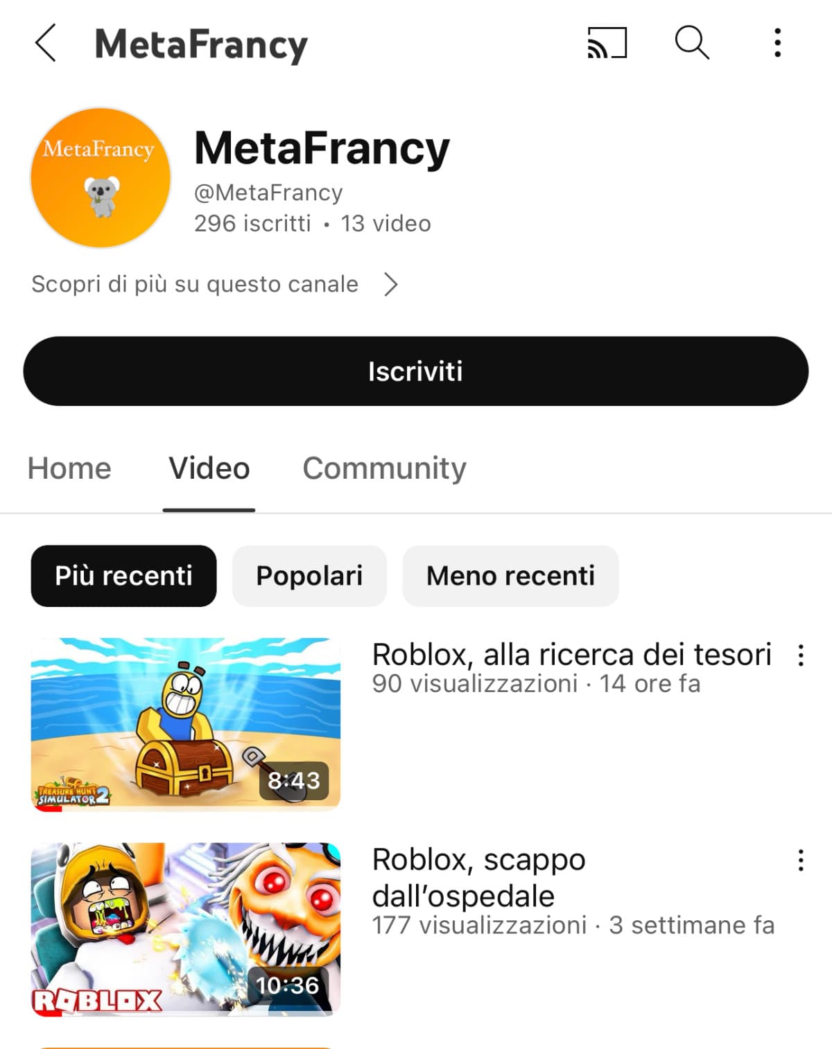 Seguitemi su YouTube 