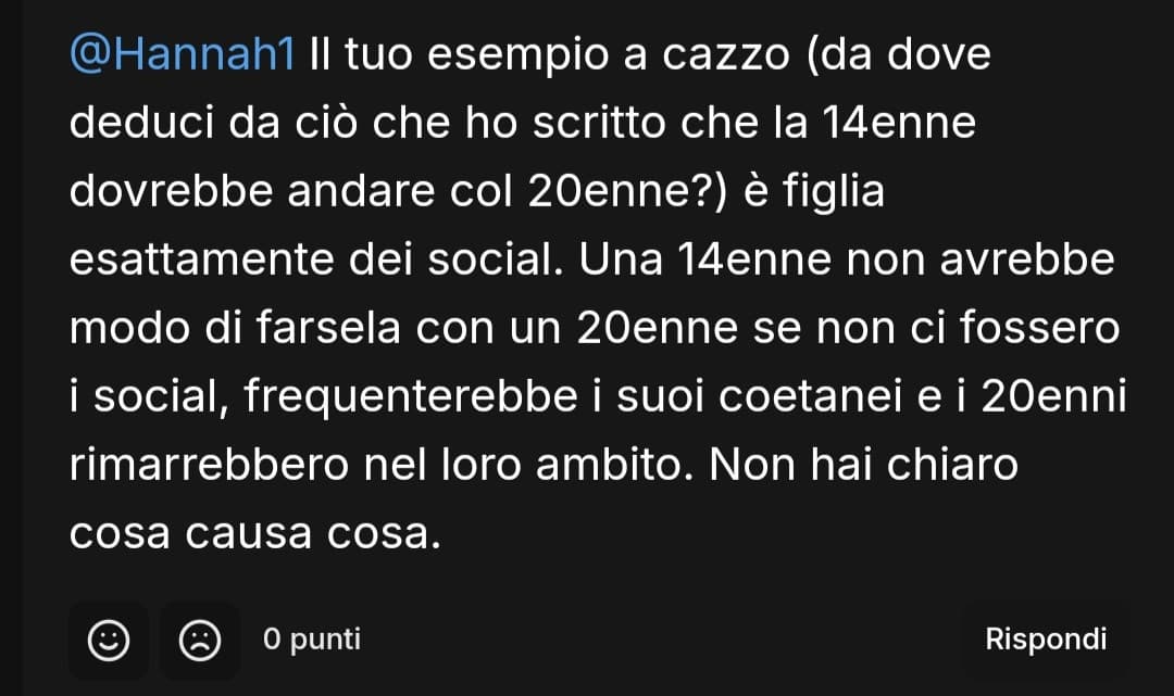 sono sempre io a fare esempi a cazzo e sono sempre io quella che non sa di cosa parla