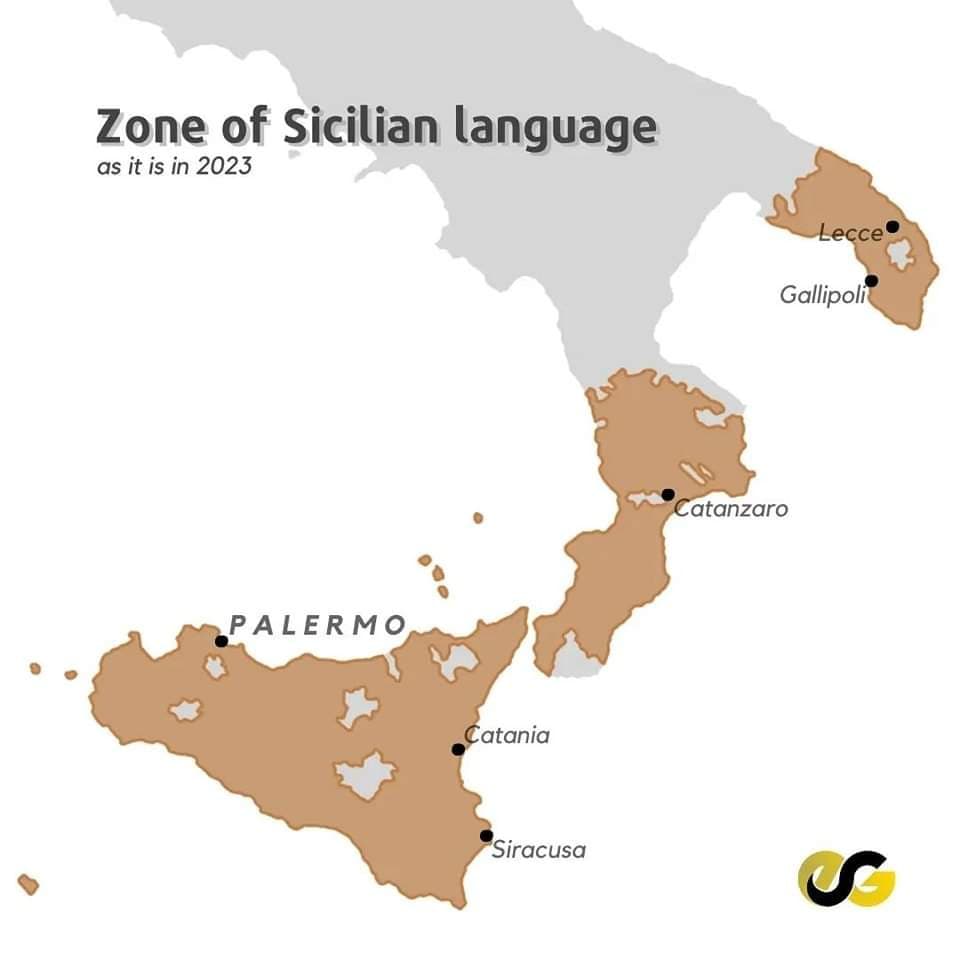 Diffusione della lingua Siciliana* in Italia 