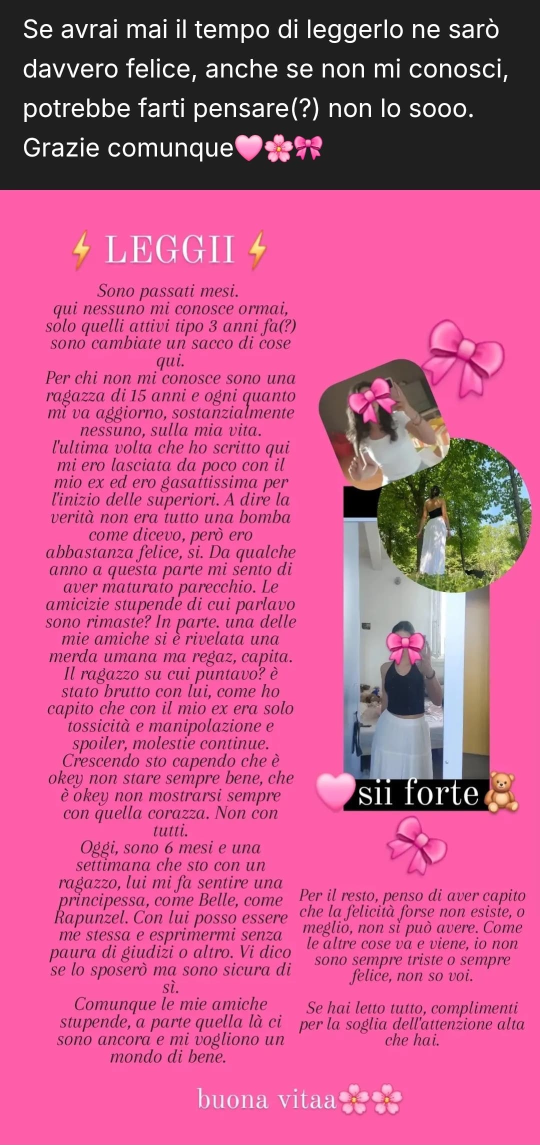 avevo sbagliato a postare la volta scorsa oddio😭😭 avevo messo come segreto, spoiler, è passato più di un anno