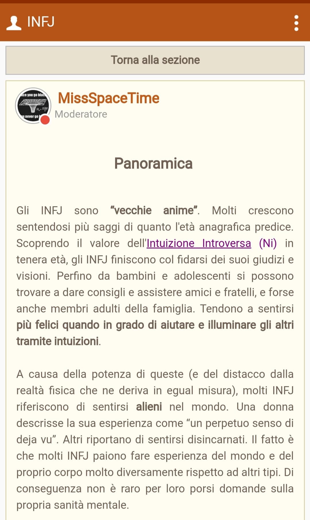 Amici INFJ, vi linko questo forum che ho trovato molto interessante