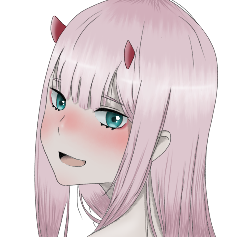 ho ridisegnato zero two nel mio stile (in realtà solo nello stile di colorazione perché è praticamente identica a livello di lineart) 