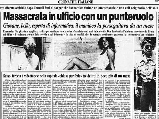 Il 7 agosto del 1990, Simonetta Cesarone è stata uccisa e ad oggi non hanno ancora trovato l'assassino né scoperto le motivazioni. 