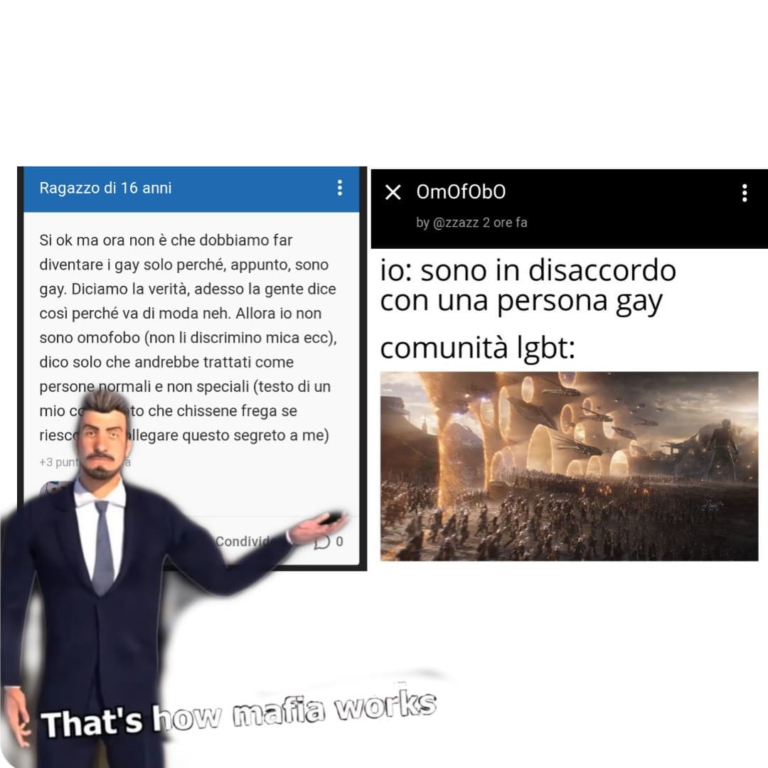 Abbiamo capito che se dico io una roba mi insultano male(e Fidatevi che mi hanno insultato male) se invece lo dice zzazz (che è popolare) tutti subito a dargli ragione. Senza offesa per nessuno eh