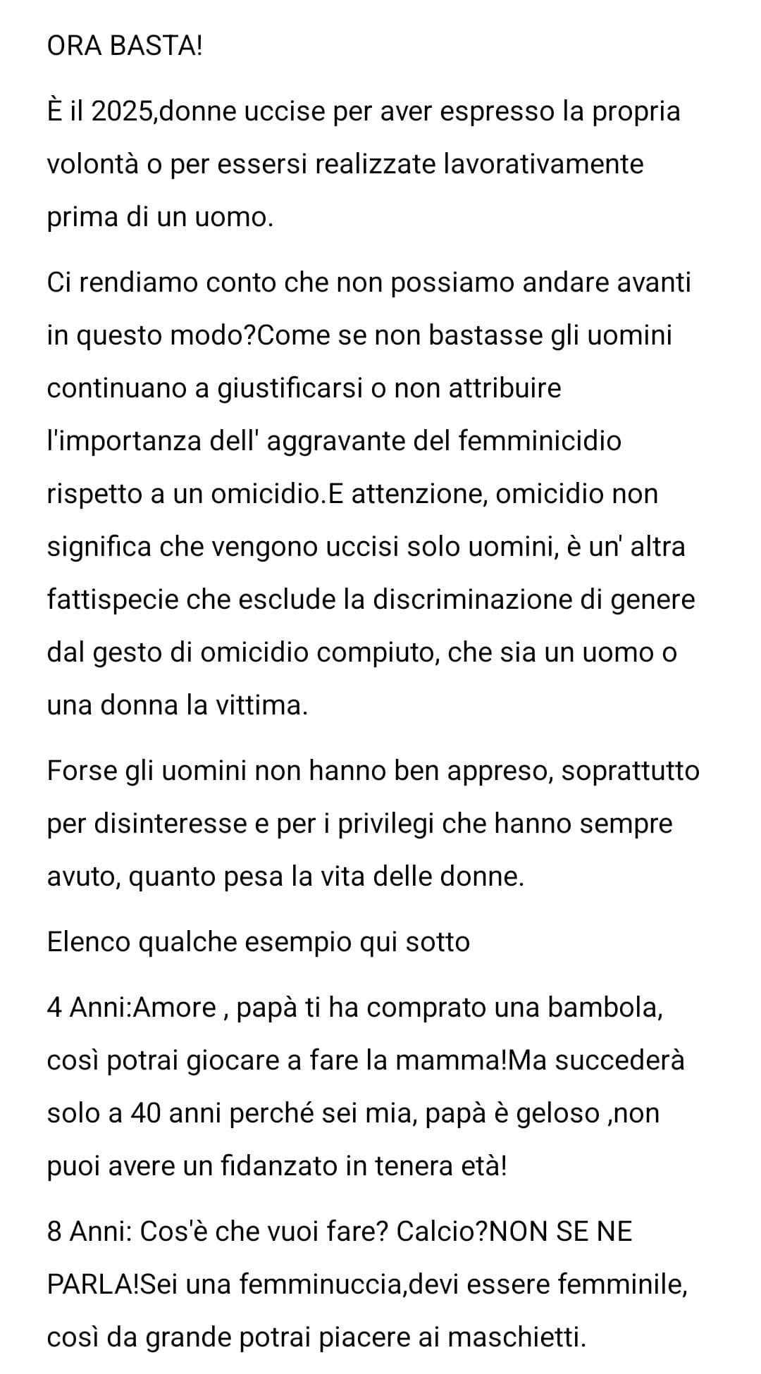 Mi sentivo in dovere di dire la mia 