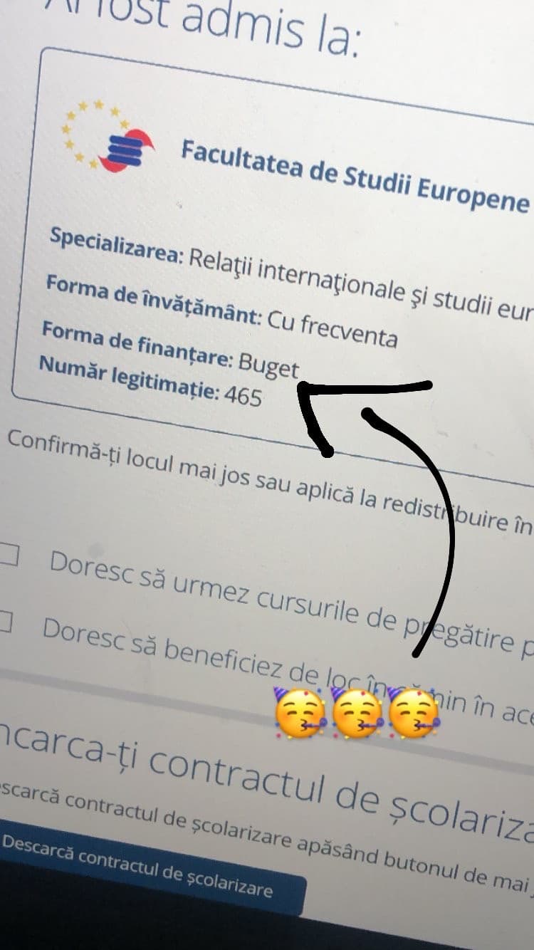 Sono stata ammessa in Romania all’università e quella cosa che ho indicato è che è tutto alle spese dello stato perché ho avuto una media alta. Solo che ora è ancora più difficile, non so se andare in Italia o che fare 