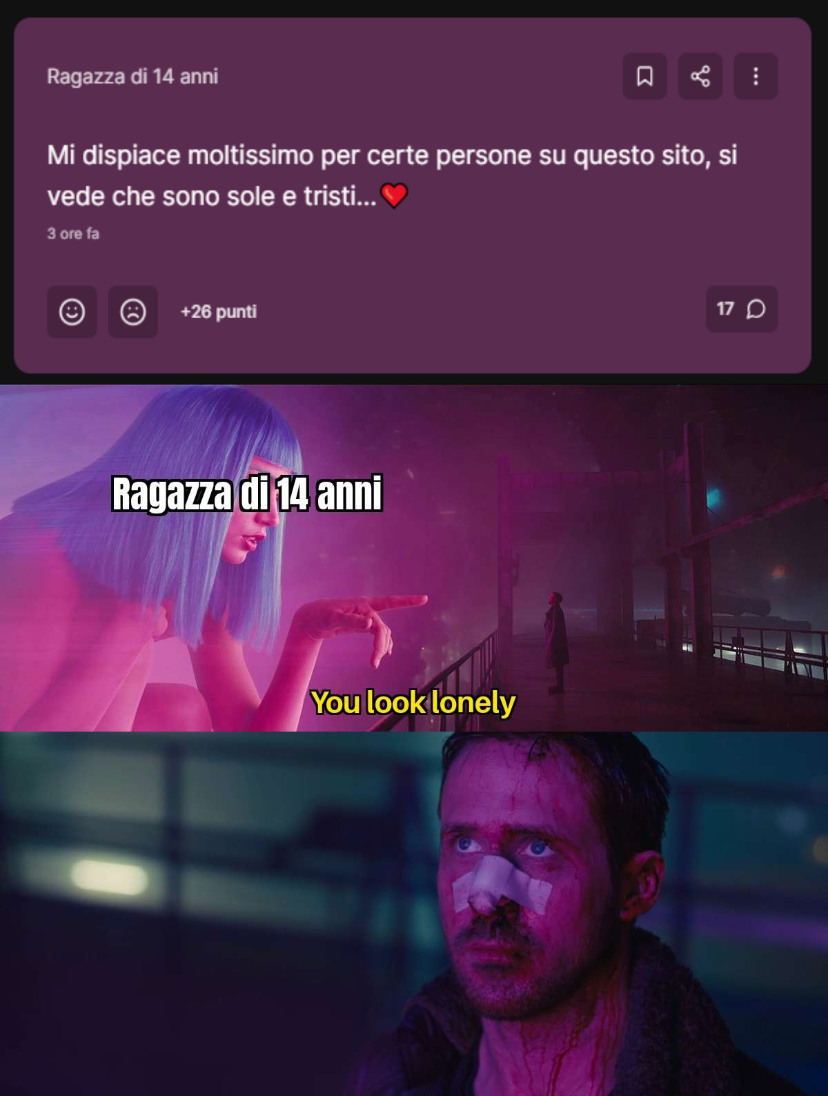 4 versioni di un meme per ringraziare di cuore la ragazza di 14 anni che pensa a tutti noi utenti