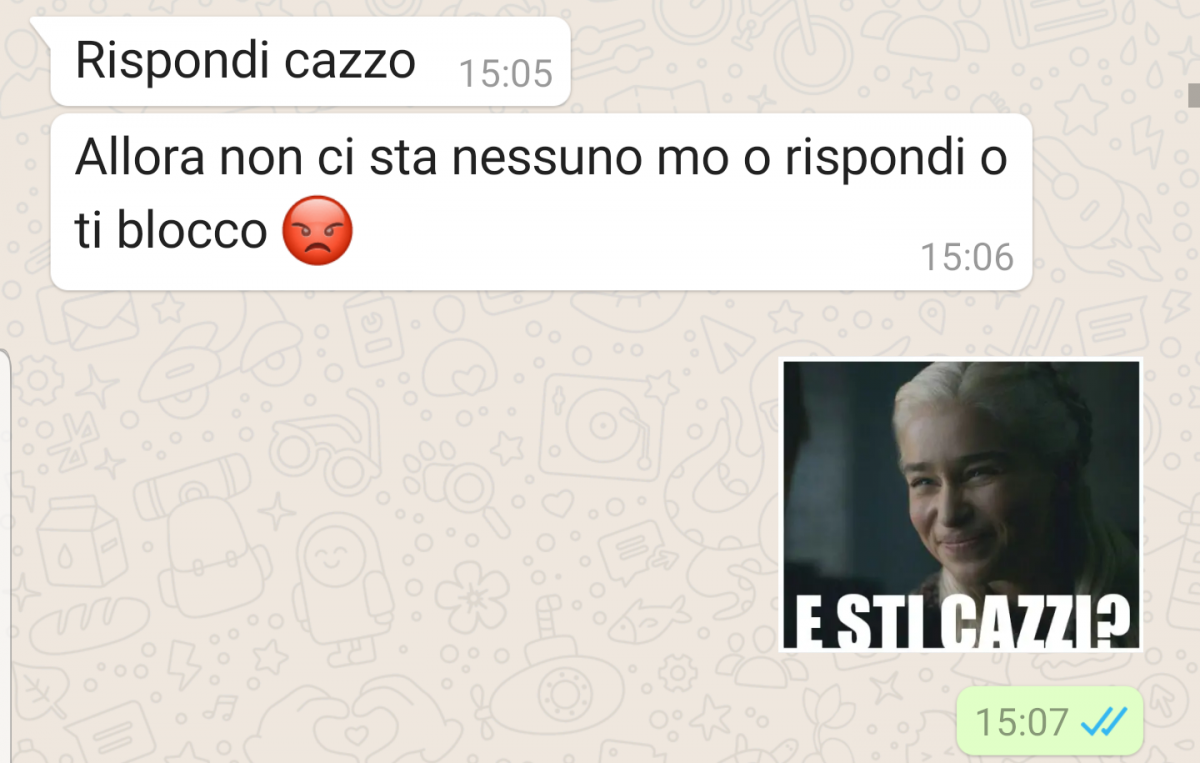 No cazzo mi ha bloccato veramente ??