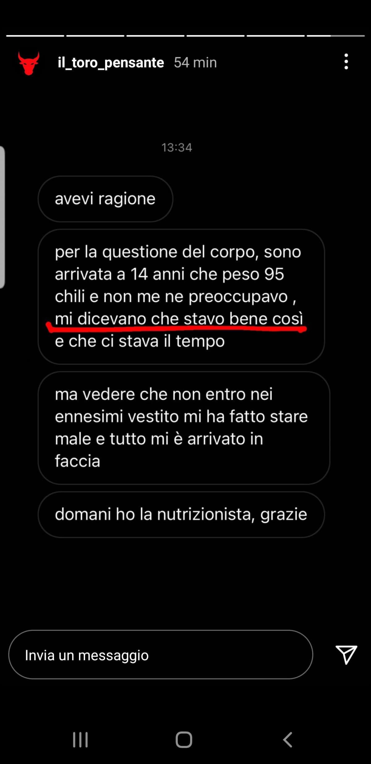 Sembrerà una banalità, ma sono contenta per questa ragazza. Mi ci riconosco in parte.